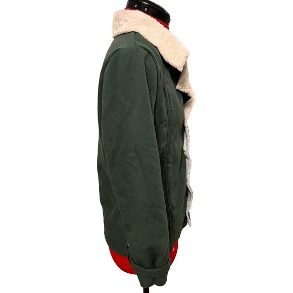 Carhartt Womens Rare Medium Sherpa Lined Utility Jacket Hunter Green Cozy Warm - Picture 6 of 8